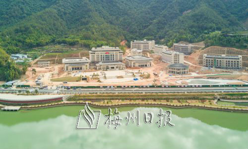 大埔县委党校迁建项目建设现场。